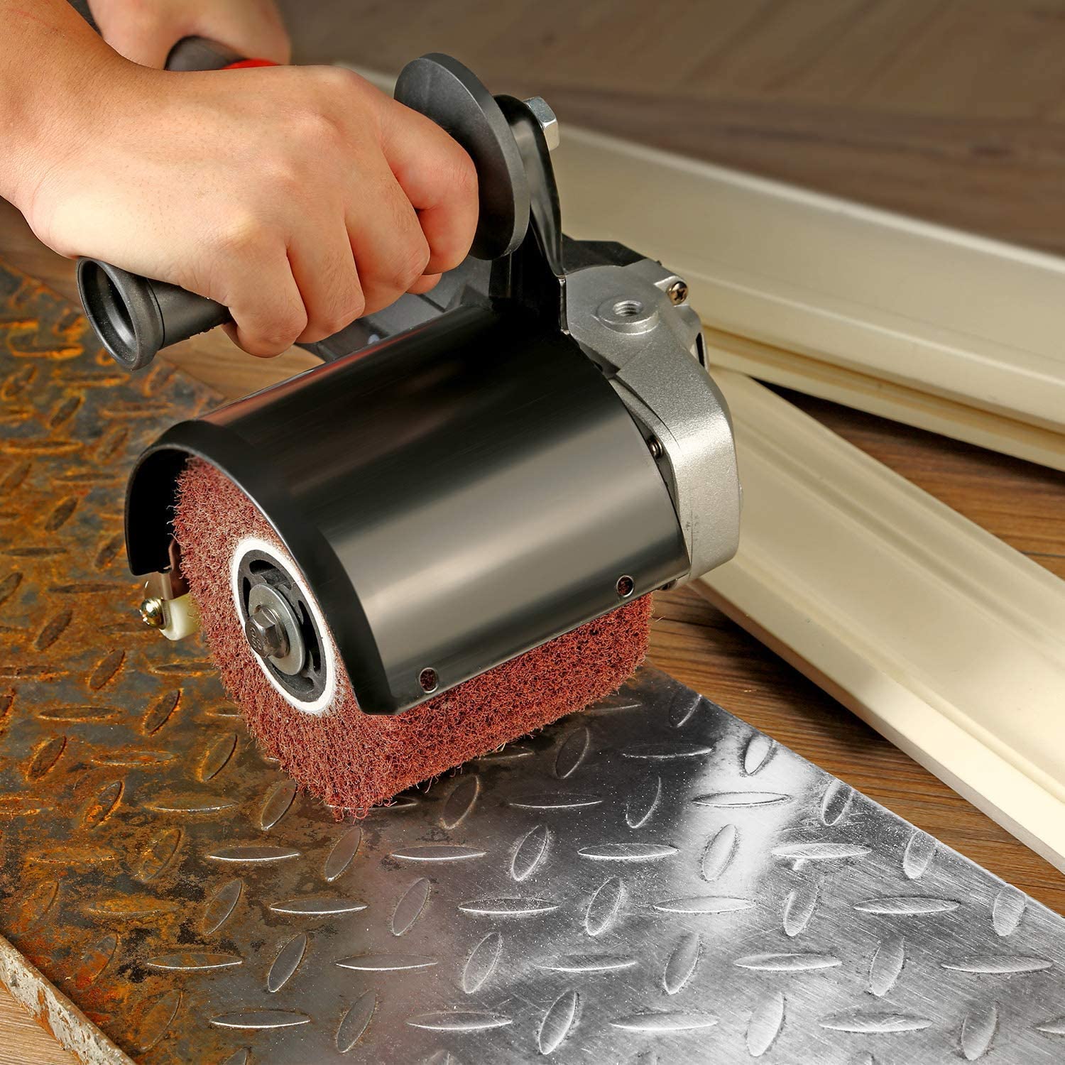 Electric Burnisher Roller Sander Stainless Steel Finisher Polisher - Image 4